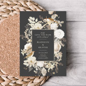 Elegante aardachtige bloemige chique bruiloft Save Kaart