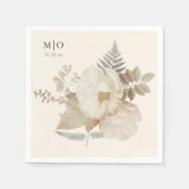 Elegante aardachtige bloemige chique crème bruilof servet (Voorkant)