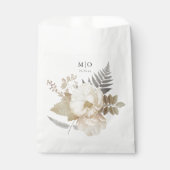 Elegante aardachtige bloemige chique witte bruilof bedankzakje (Voorkant)