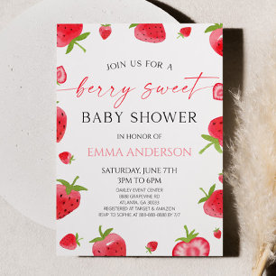 Elegante aardbei een bes zoete baby shower kaart