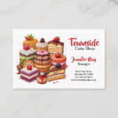 Elegante Aardbei Sinaasappel Zwarte Besencake Bakk Visitekaartje (Voorkant)