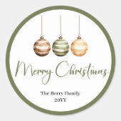 Elegante aarde-tonen kerst persoonlijke stickers (Voorkant)