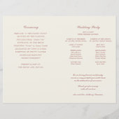 Elegante aardetinten bloemenbruiloft ceremonie (Achterkant)