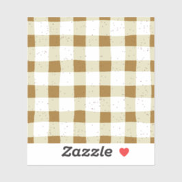 Elegante aardetinten bruin en beige plaid Scrapboo Sticker