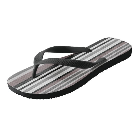 Elegante aardetinten bruin savanne strepen patroon teenslippers (Schuin)