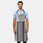 Elegante aardetinten bruine strepen aangepaste keu schort (Gedragen)