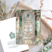 Elegante aardetinten watercolor huwelijksmonogram