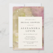 Elegante Aardse Abstracte Waterverf Bruidsborrel Kaart (Voorkant)