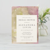 Elegante Aardse Abstracte Waterverf Bruidsborrel Kaart (Staand voorkant)