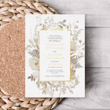 Elegante Aardse Bloemrijke Frame Witte Trouw REAL