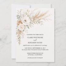 Elegante aardse botanische Pampas bruiloft
