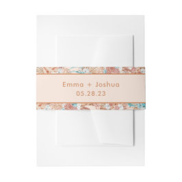 Elegante aardse bruine botanische bruiloft uitnodigingen wikkel