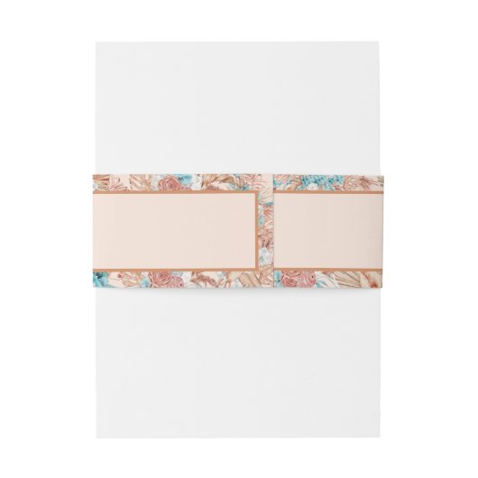 Elegante aardse bruine botanische bruiloft uitnodigingen wikkel (Achterkant Voorbeeld)