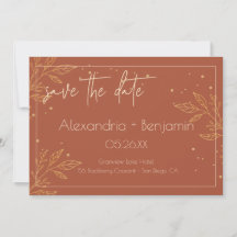 Elegante Aardse Bruine & Gouden Bloemige Bruiloft