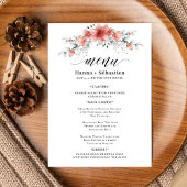 Elegante Aardse Groene Aquarel Trouwmenu Menu