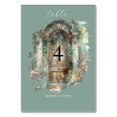 Elegante aardse, groene, blush Waterverf bruiloft Kaart (Achterkant)