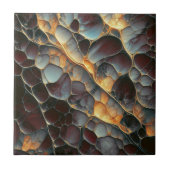 Elegante aardse kastanjebruine en amberkleurige Ab Tegeltje (Voorkant)