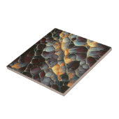 Elegante aardse kastanjebruine en amberkleurige Ab Tegeltje (Zijkant)