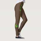 Elegante Aardse Leer Textuur Leggings (Rechts)