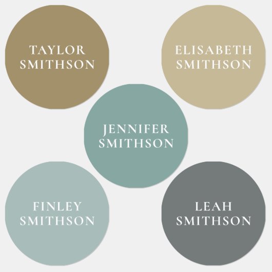 Elegante Aardse Minimalistische Voeg Jouw Naam Toe Labels (Groep)