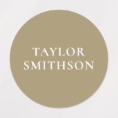 Elegante Aardse Minimalistische Voeg Jouw Naam Toe Labels (Design 1)