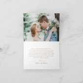 Elegante aardse neutrale foto moderne trouw bedankkaart (Binnen)