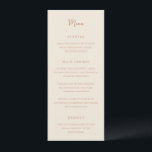 Elegante aardse neutrale moderne bruiloft menu<br><div class="desc">Elegante huwelijksmenu's met een eenvoudig ontwerp met script- en serif-lettertypen.</div>