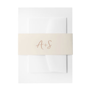 Elegante aardse neutrale moderne bruiloft uitnodigingen wikkel