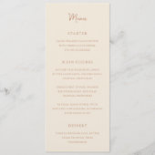 Elegante Aardse Neutrale Moderne Trouwdag Menu (Voorkant)