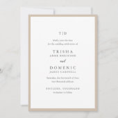 Elegante aardse neutrale monogram moderne bruiloft save the date (Voorkant)