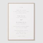 Elegante aardse neutrale monogram moderne bruiloft vellum uitnodigingen (Voorkant)