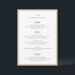 Elegante aardse neutrale monogram moderne trouw menu<br><div class="desc">Moderne trouwmenu's met een strak design met schreef- en scriptlettertypen.</div>