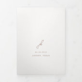 Elegante aardse neutrale script monogram bruiloft drieluik uitnodiging (Cover)