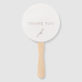 Elegante aardse neutrale script monogram bruiloft handwaaier (Voorkant)