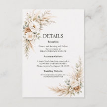 Elegante aardse Pampas botanische trouwdetail