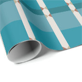 Elegante aardse tinten blauw grijs bruin geometris cadeaupapier (Rol Hoek)