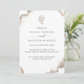 Elegante aardse tinten Waterverf, bloemenbruiloft Kaart (Staand voorkant)