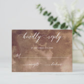 Elegante aardse tinten Waterverf bruiloft RSVP (Staand voorkant)