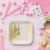 Elegante aardse vlinderpapier borden papieren bordje