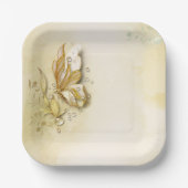 Elegante aardse vlinderpapier borden papieren bordje