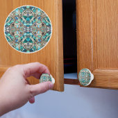 Elegante Abalone en Zilver Keramische Knop