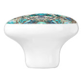 Elegante Abalone en Zilver Keramische Knop (Zijkant)