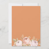 Elegante Abrikoos Pioen Bruiloft Uitnodiging (Achterkant)