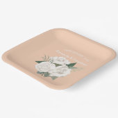 Elegante abrikozen Crush en witte rozen bruiloft Papieren Bordje (Gebogen)