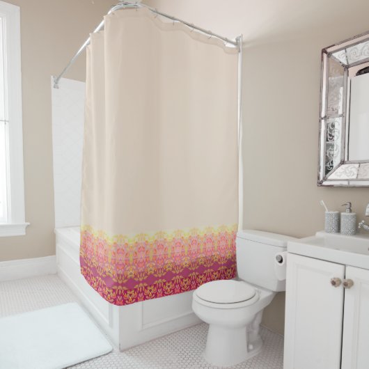 Elegante Abrikozenbloem Douchegordijn (In situ)