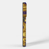 Elegante abstract blauwe gouden boog trim Case-Mate iPhone case (Achterkant / Rechts)