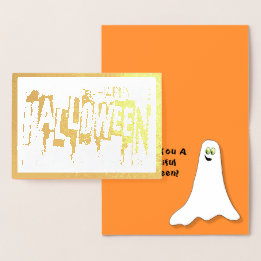 Elegante Abstract BOO-tiful Fijne Halloween Folie Kaarten