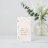 Elegante Abstract Glitter Ivory Goud Prijskaartje  Visitekaartje (Staand voorkant)