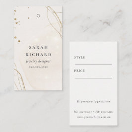 Elegante Abstract Glitter Ivory Goud Prijskaartje  Visitekaartje
