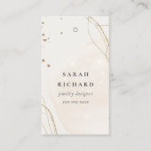 Elegante Abstract Glitter Ivory Goud Prijskaartje  Visitekaartje (Voorkant)